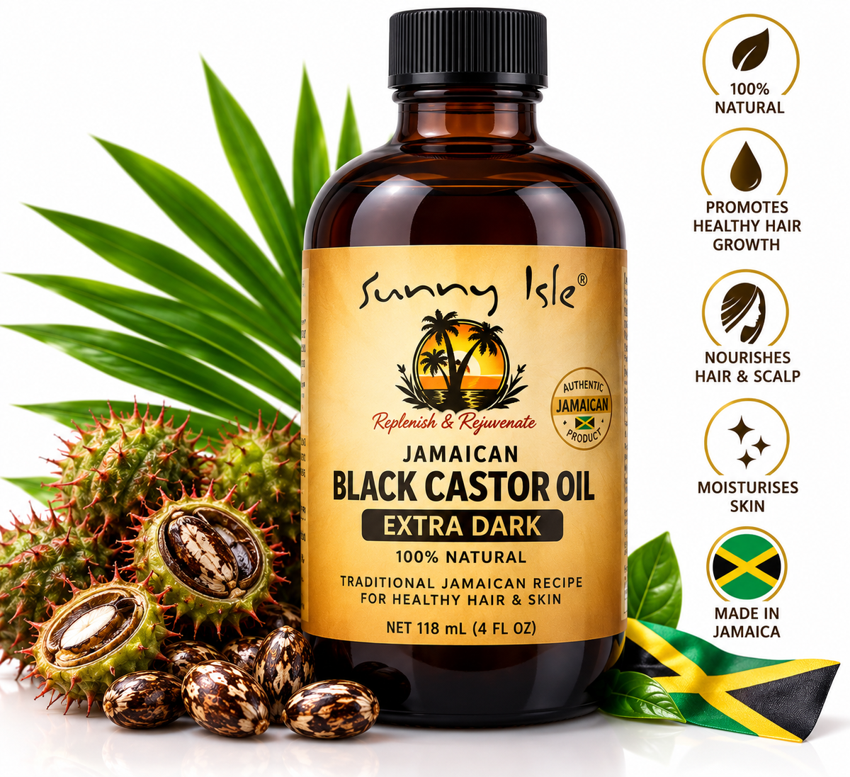 Sunny Isle Extra Dark Jamaican Black Castor Oil-118ml (4fl oz)