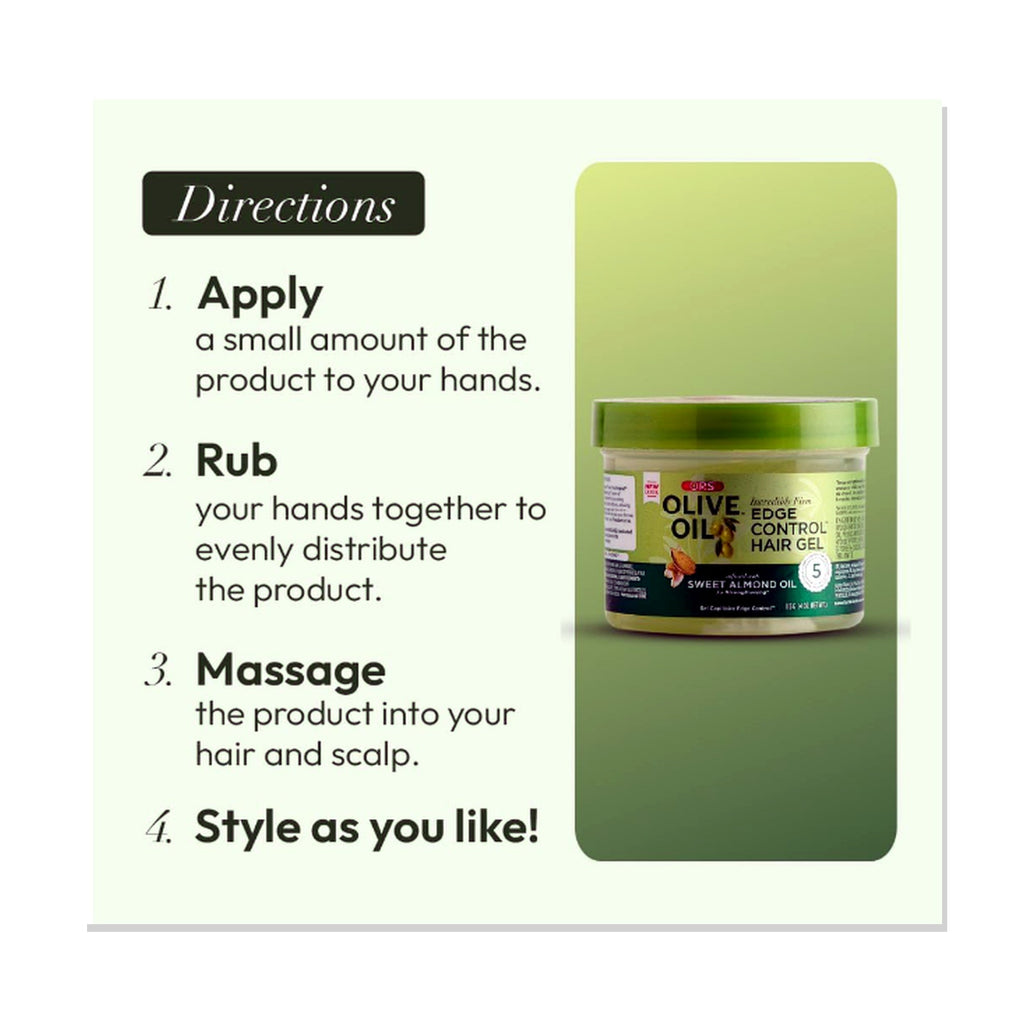 ORS Olive Oil Formula Edge Control Hair Gel with Sweet Almond Oil – 4oz