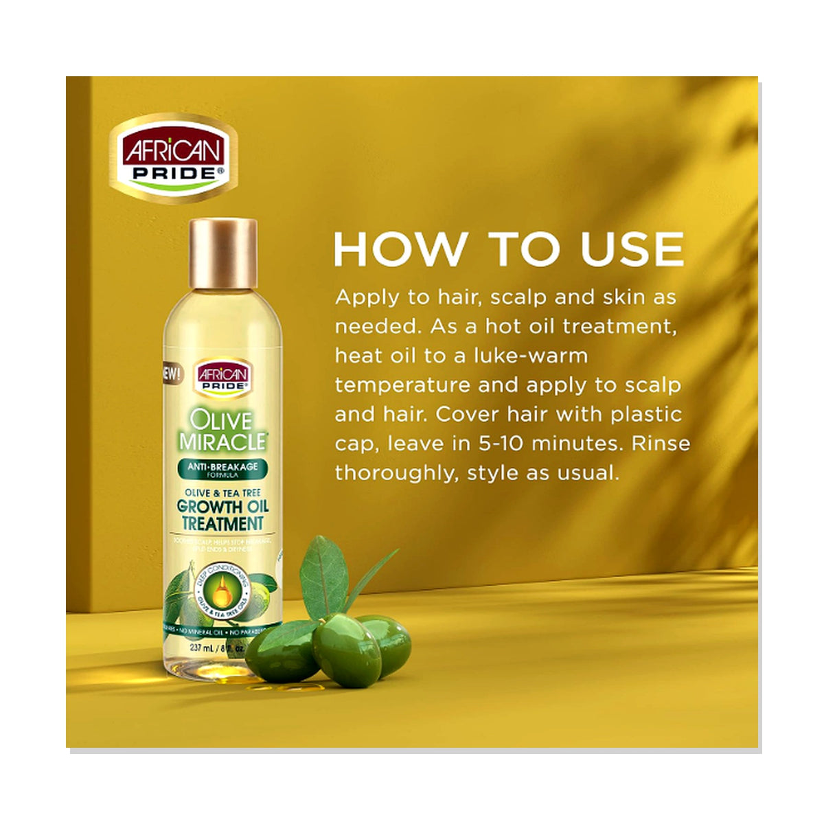 African Pride Olive Miracle Anti-Breakage Maximum Strengthening Growth Oil – 237ml